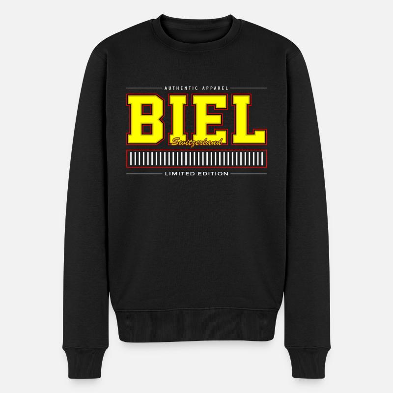 Biel - Männer Premium Bio Pullover - Schwarz