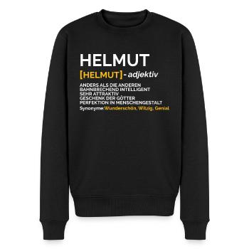 Helmut - Männer Premium Bio Pullover - Schwarz - Vorne - Nico (187cm)