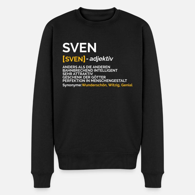 Sven - Männer Premium Bio Pullover - Schwarz