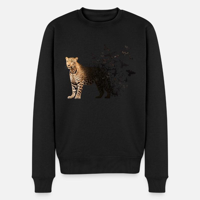Leopard - Männer Premium Bio Pullover - Schwarz