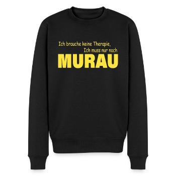 Therapie MURAU - Männer Premium Bio Pullover - Schwarz - Vorne - Nico (187cm)