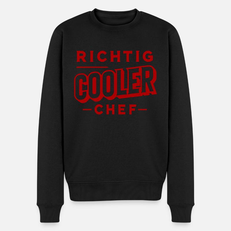 Richtig cooler Chef - Männer Premium Bio Pullover - Schwarz