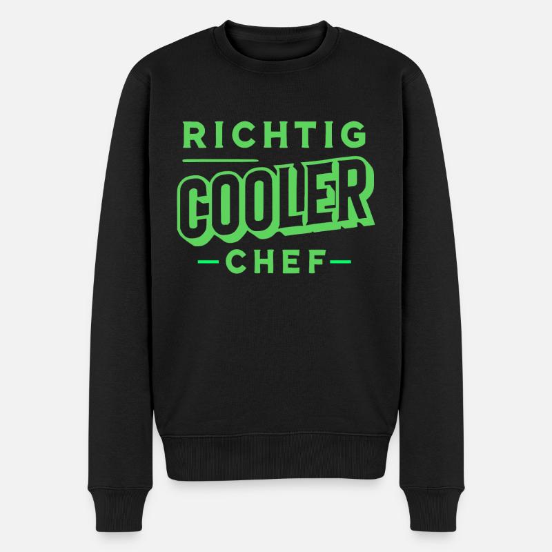 Richtig cooler Chef - Männer Premium Bio Pullover - Schwarz