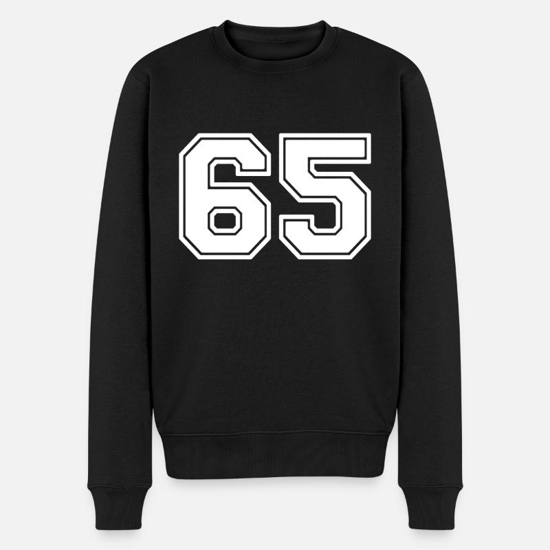 65 - Männer Premium Bio Pullover - Schwarz
