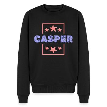 Geschenk für Casper - Männer Premium Bio Pullover - Schwarz - Vorne - Nico (187cm)