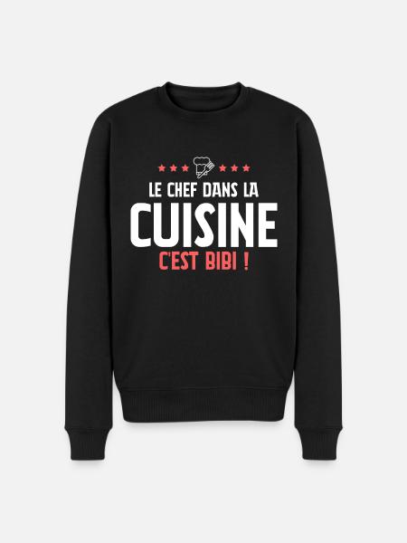 De chef-kok in de keuken is bibi! -Schort - Mannen Premium Bio sweater - zwart