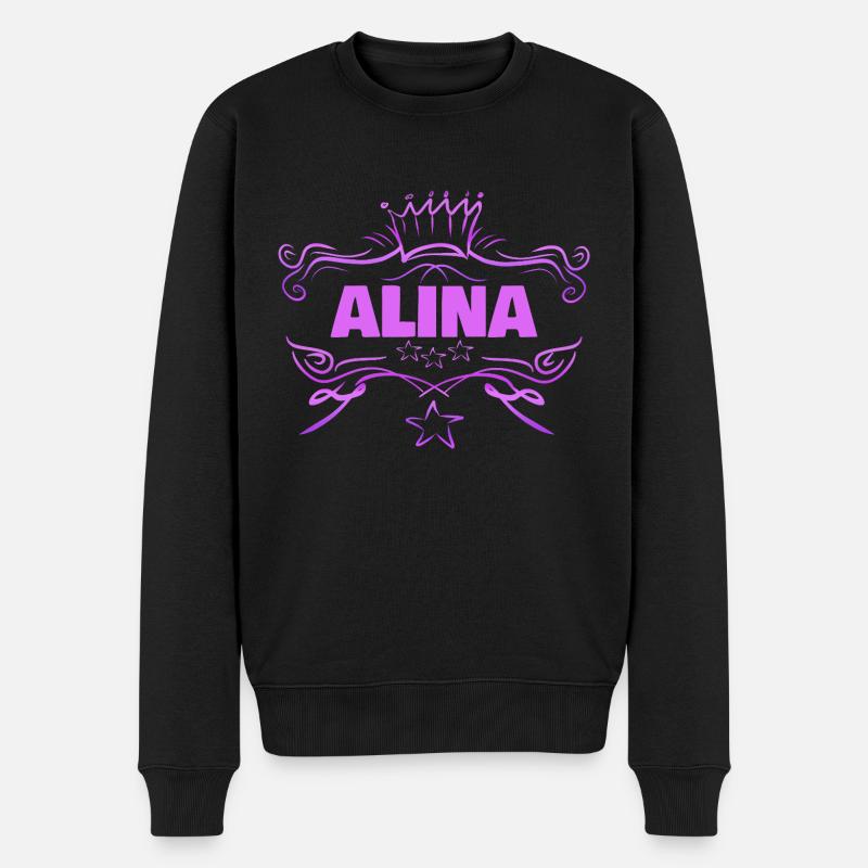 Alina - Männer Premium Bio Pullover - Schwarz
