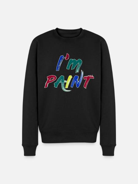 JEG ER MALING - JEG ELSKER AT FINGERMALE – FINGERMALING - Økologisk premium-sweatshirt til mænd - sort