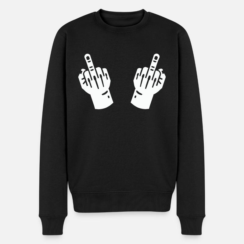 Main du majeur 2 - Pull Premium bio Homme - noir