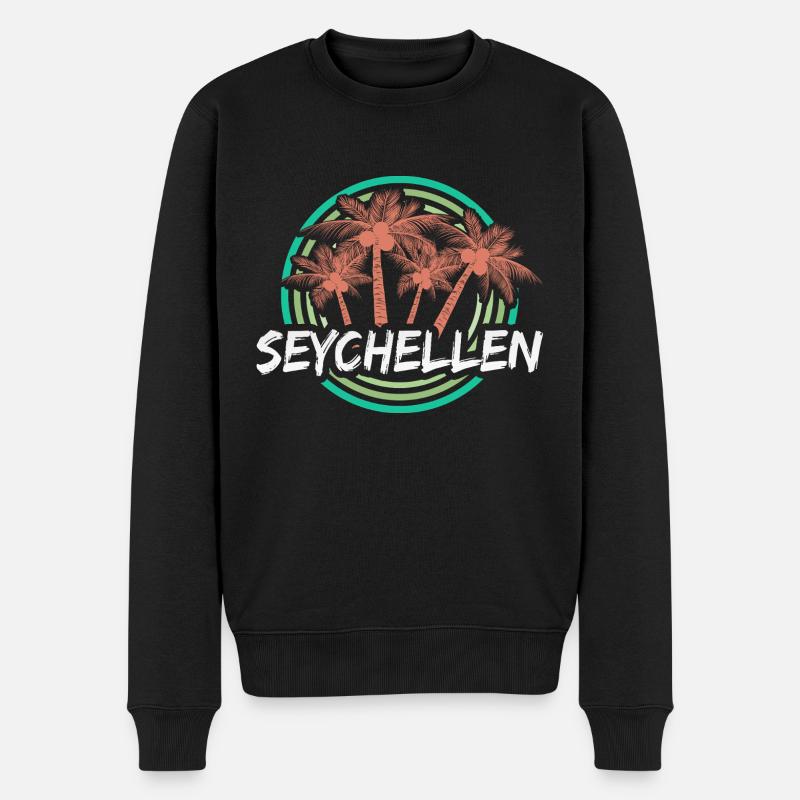 Seychellen als Urlaub - Männer Premium Bio Pullover - Schwarz