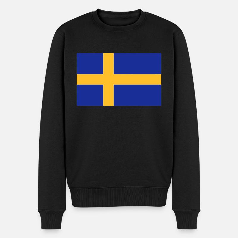 Schweden Flagge - Männer Premium Bio Pullover - Schwarz