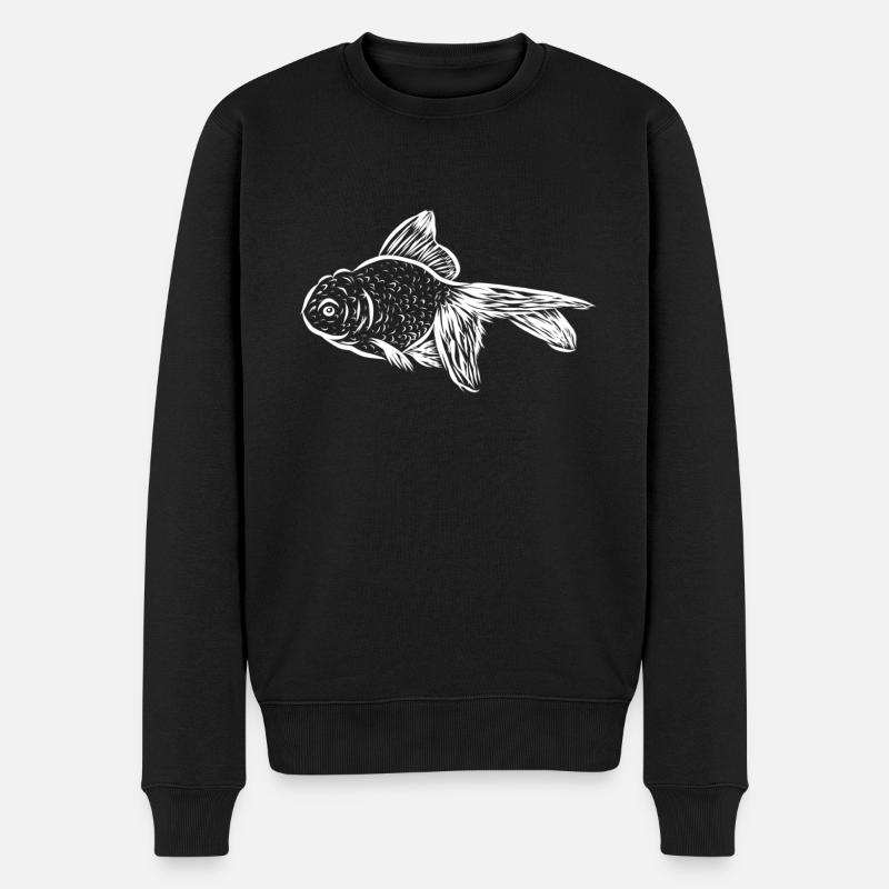 Fisch - Männer Premium Bio Pullover - Schwarz