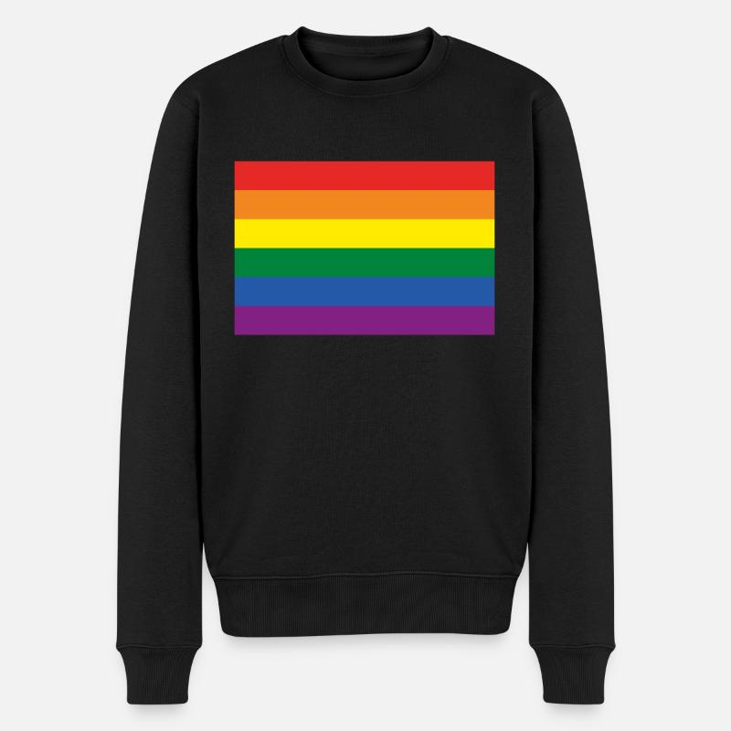 LGBT-Flagge - Gay Pride-Flagge - Männer Premium Bio Pullover - Schwarz