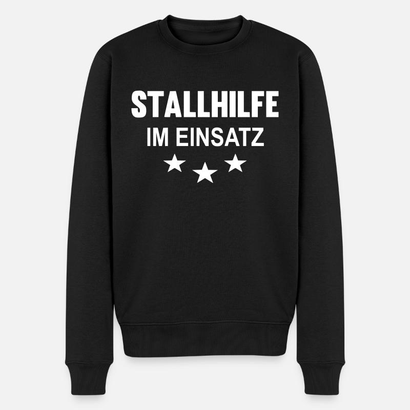 Stallhilfe im Einsatz - Männer Premium Bio Pullover - Schwarz