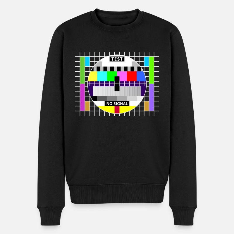 Testbild test card status no signal screen Display - Männer Premium Bio Pullover - Schwarz
