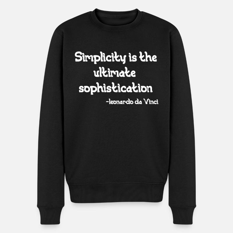 Leonardo Da Vinci Einfachheit ist der ultimative Soph - Männer Premium Bio Pullover - Schwarz