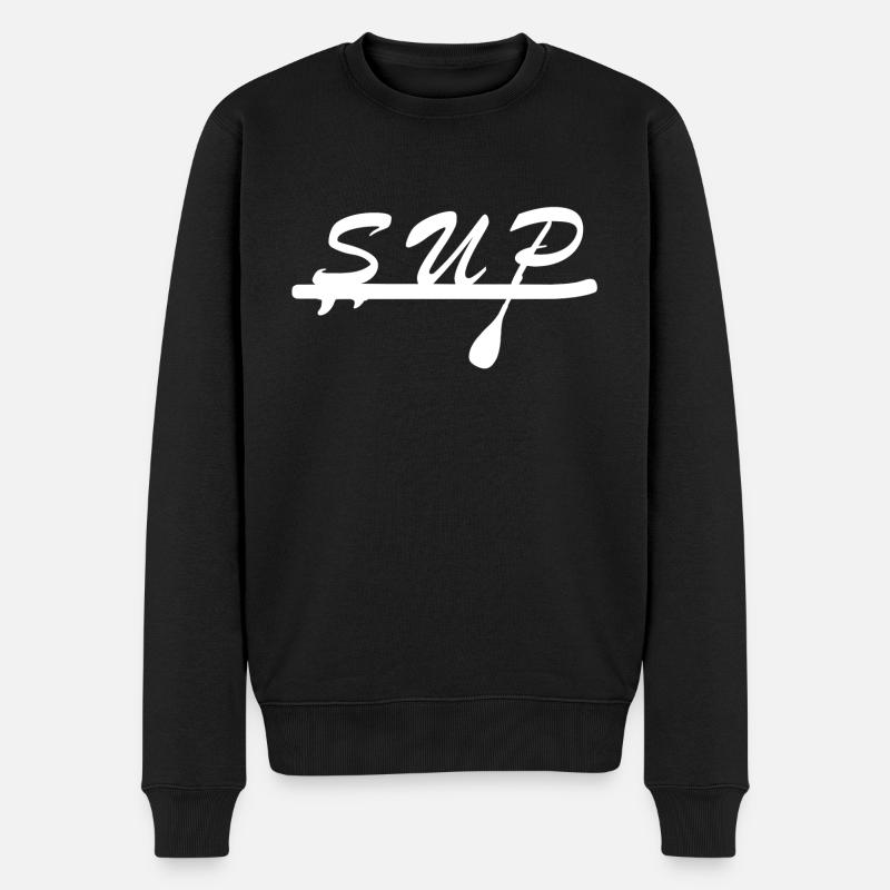 SUP - Stand up Paddle - Stand up Paddling - Männer Premium Bio Pullover - Schwarz