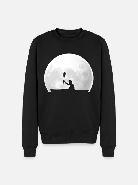 Kajak Kano Kajak Kajak Måne - Økologisk premium-sweatshirt til mænd - sort