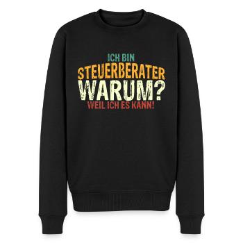 Ich bin Steuerberater - Weil Ich Es Kann Steuerber - Männer Premium Bio Pullover - Schwarz - Vorne - Nico (187cm)
