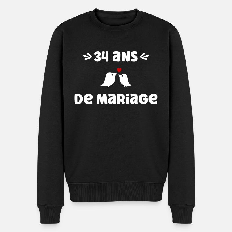 34 ans de mariage - Pull Premium bio Homme - noir