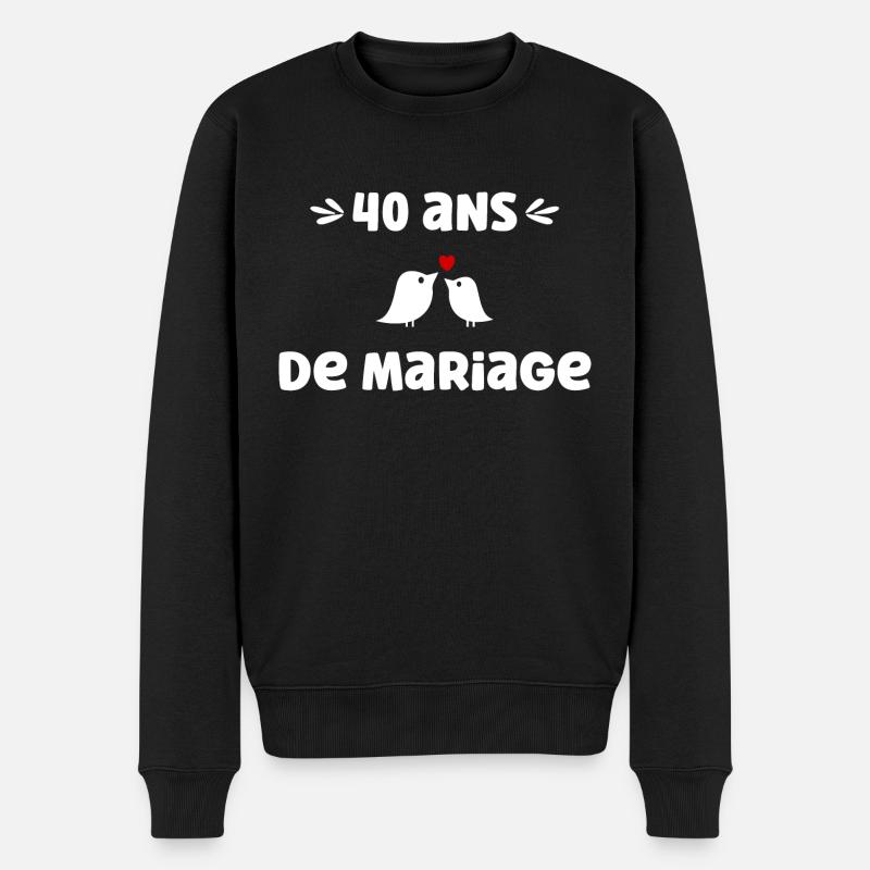 40 ans de mariage - Pull Premium bio Homme - noir
