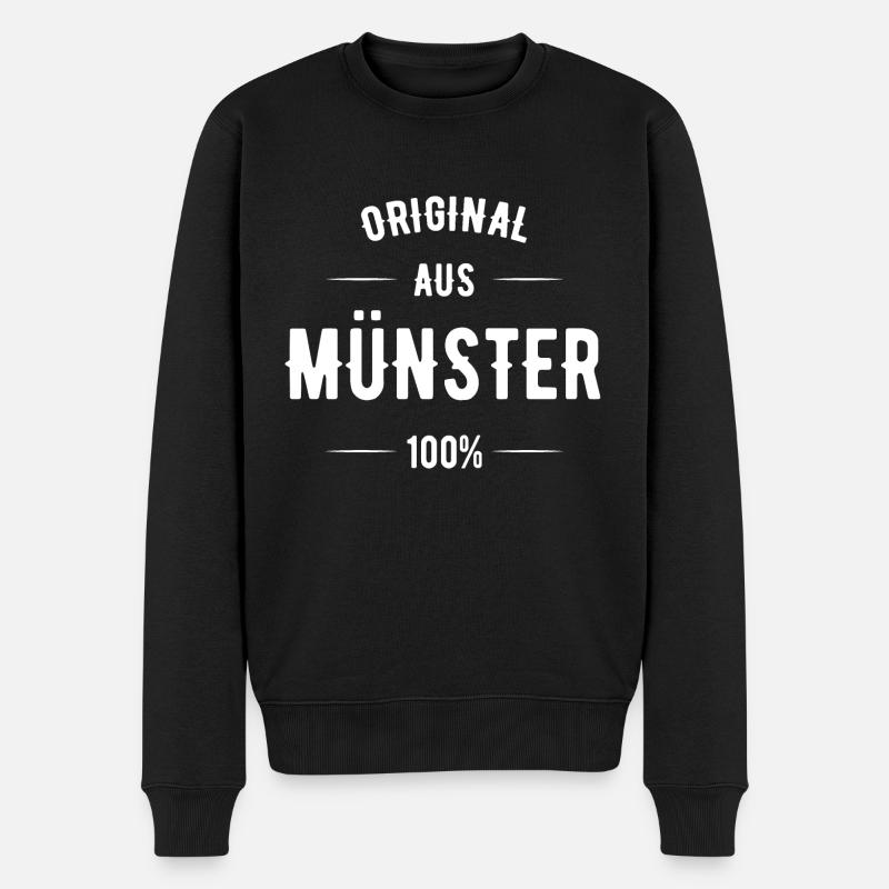 Münster - Männer Premium Bio Pullover - Schwarz