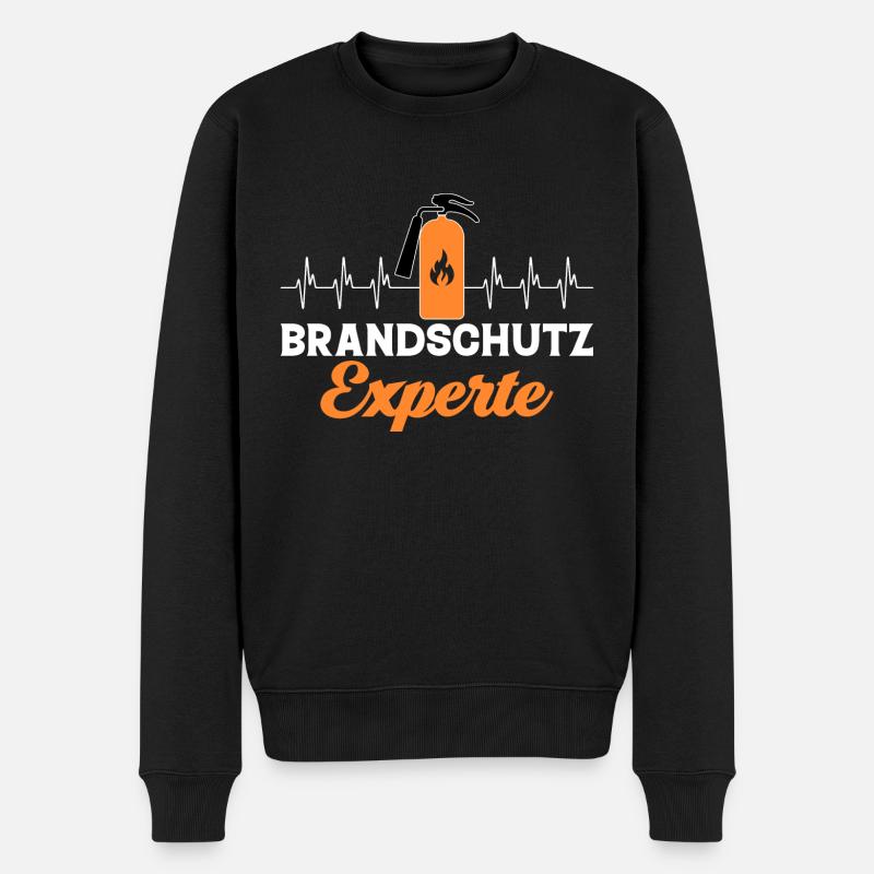 Brandschutz Experte Herzschlag - Männer Premium Bio Pullover - Schwarz