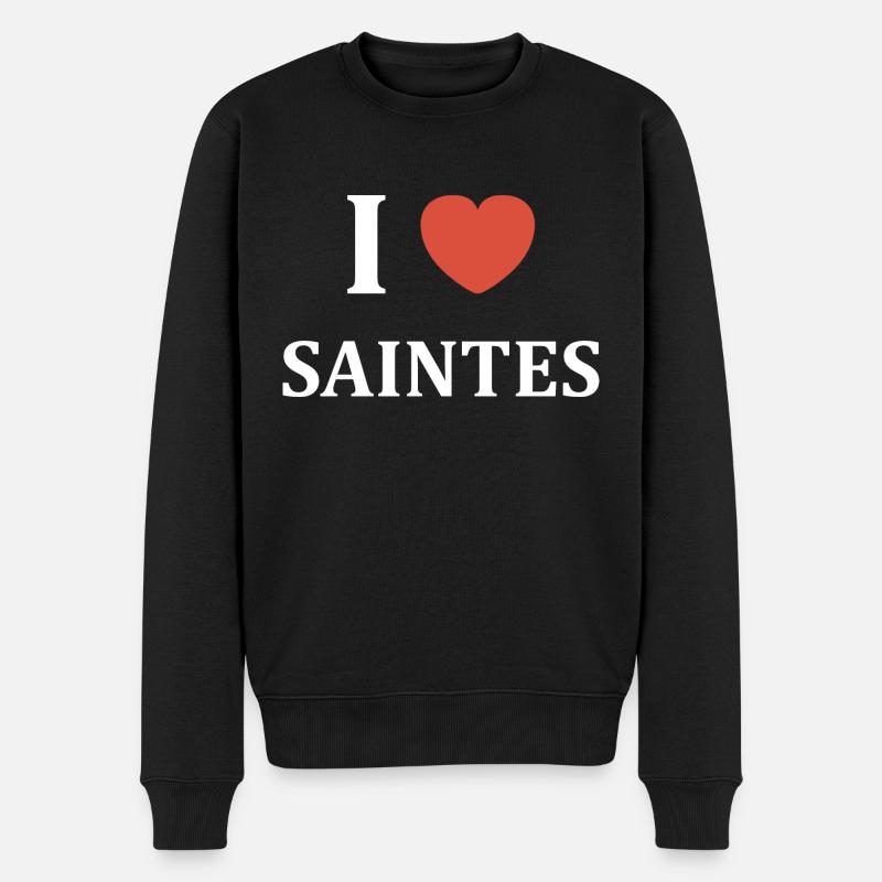 i love Saintes - Pull Premium bio Homme - noir