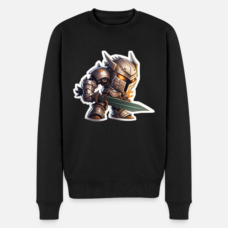Chevalier robot maléfique - Pull Premium bio Homme - noir