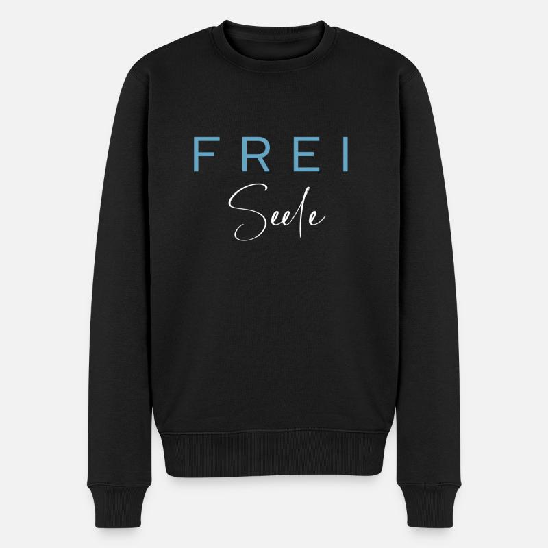 FREI Seele weiß - Männer Premium Bio Pullover - Schwarz