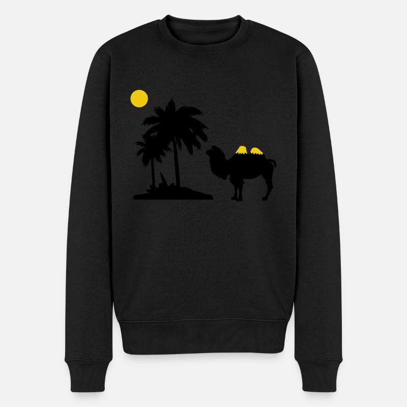 Kamel - Männer Premium Bio Pullover - Schwarz