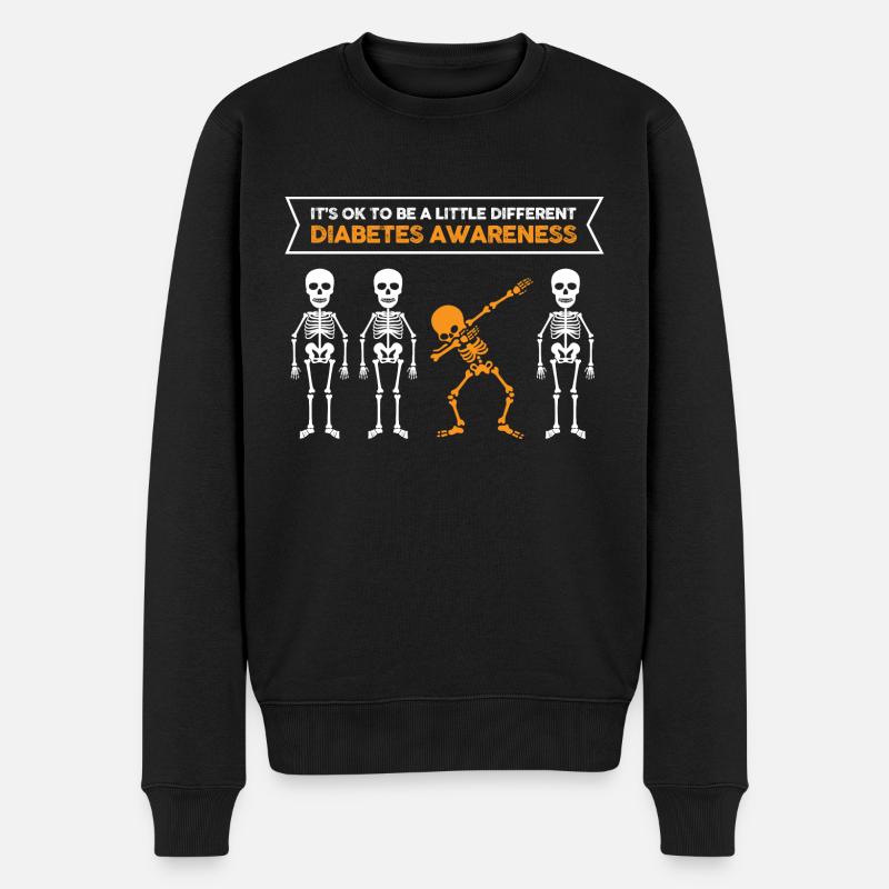 It's Ok To Be A Little Different Diabetes - Männer Premium Bio Pullover - Schwarz