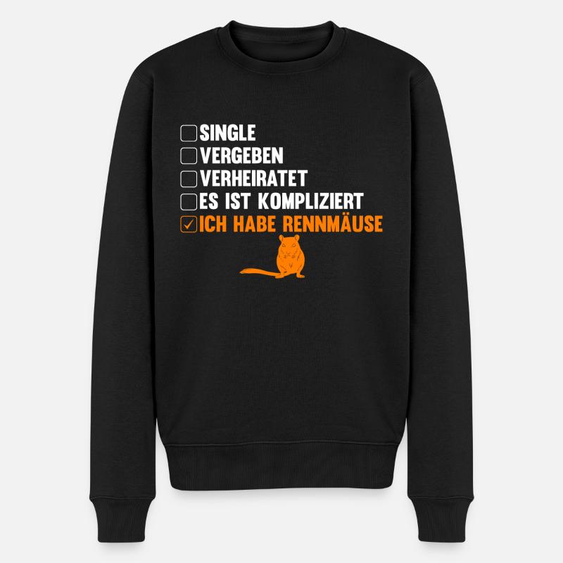 Maus Mäuse Rennmaus - Männer Premium Bio Pullover - Schwarz