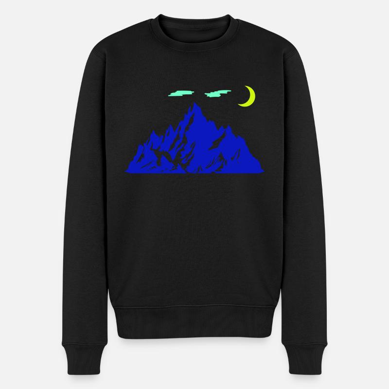 mountain halbmond - Männer Premium Bio Pullover - Schwarz