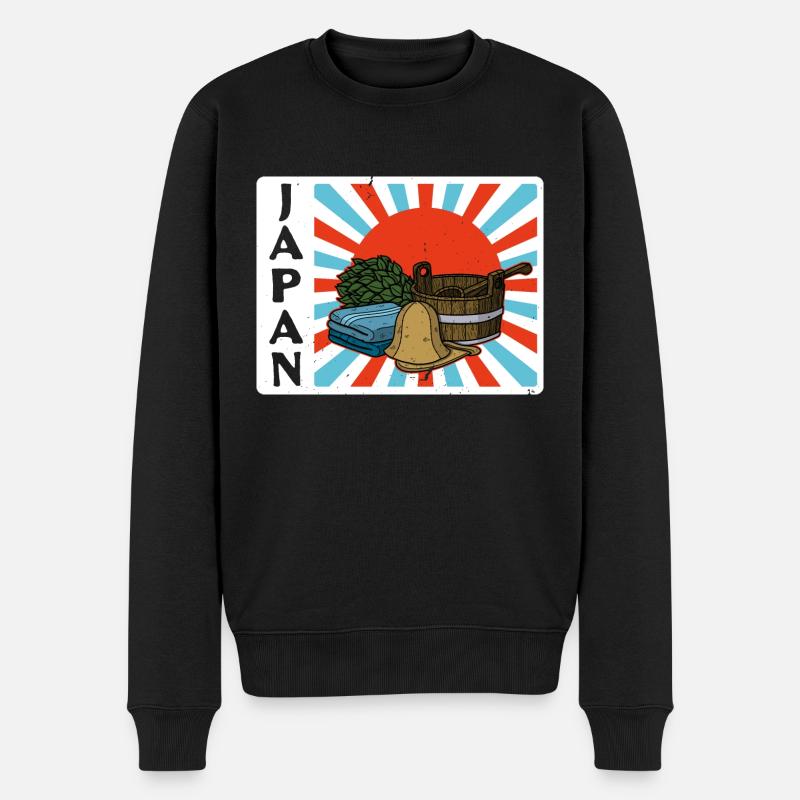 Japan Sauna Massage Banja Saunaclub Saunameister - Männer Premium Bio Pullover - Schwarz