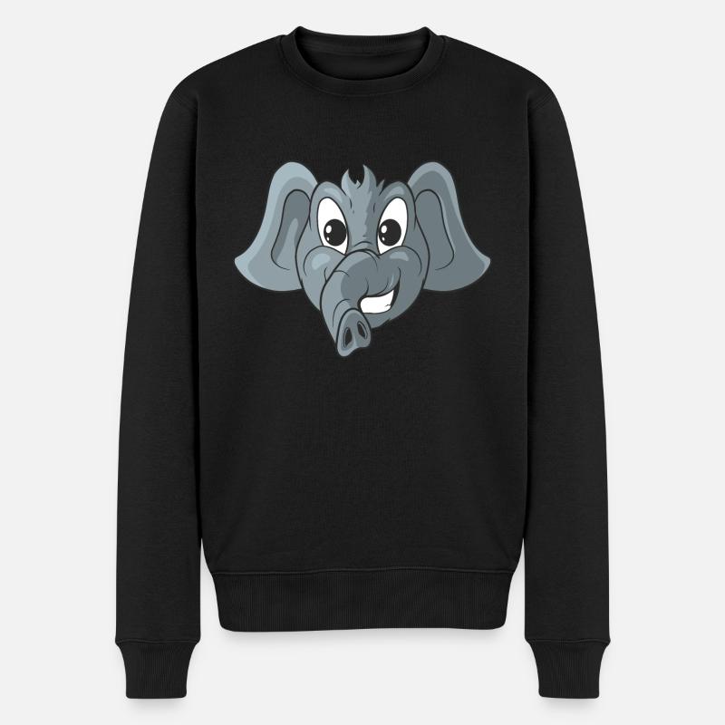 Niedlicher Elefant - Männer Premium Bio Pullover - Schwarz