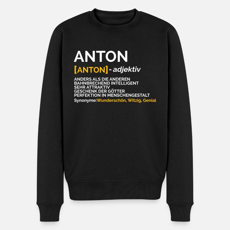 Anton - Männer Premium Bio Pullover - Schwarz