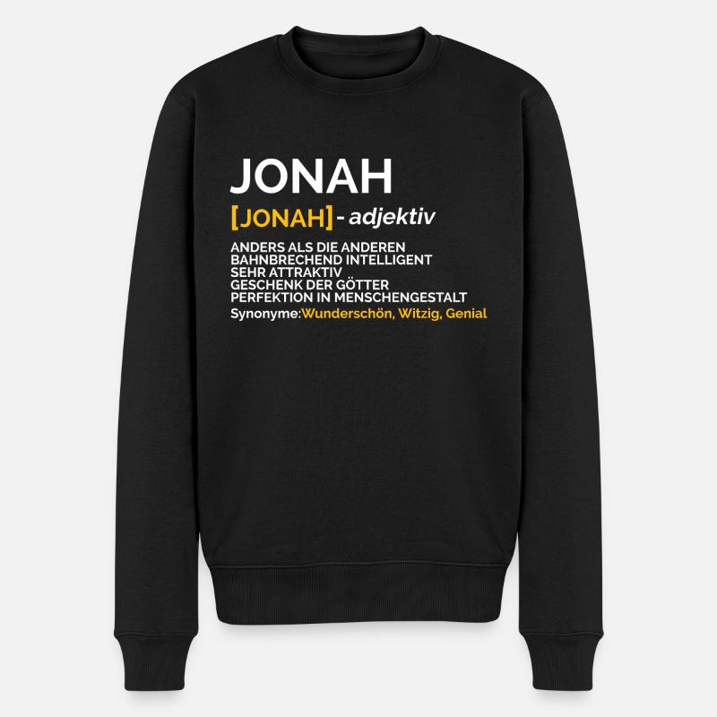 Jonah - Männer Premium Bio Pullover - Schwarz