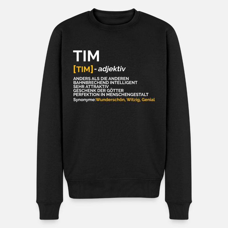 Tim - Männer Premium Bio Pullover - Schwarz