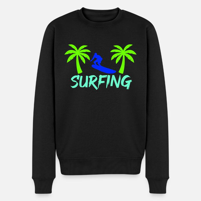 surfing - Männer Premium Bio Pullover - Schwarz