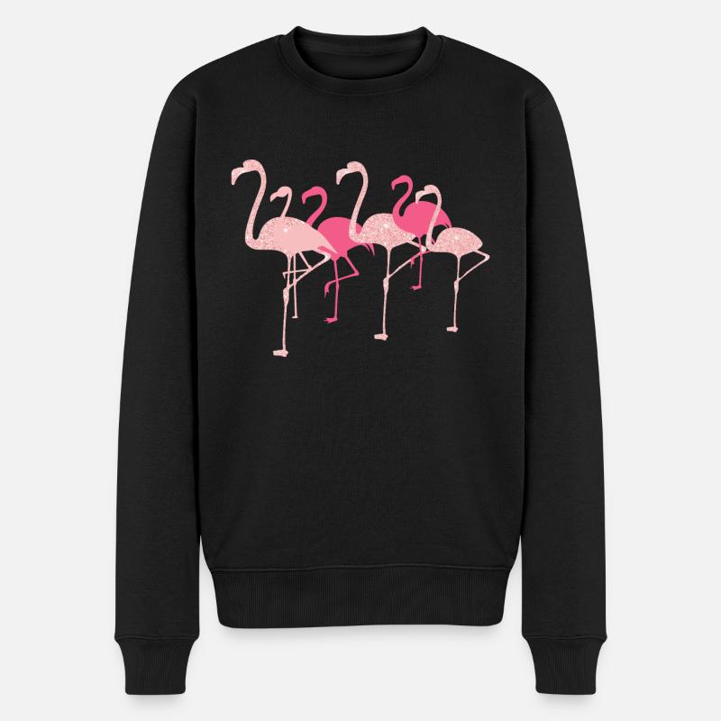 Flamingo flamant rose - Pull Premium bio Homme - noir