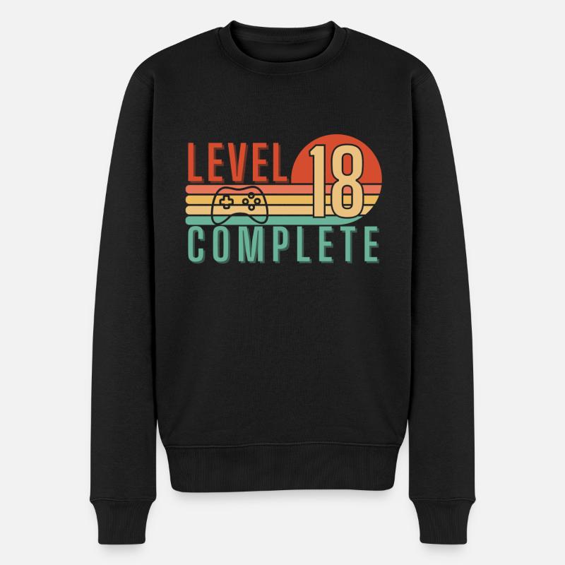 Niveau 18 Anniversaire complet - Pull Premium bio Homme - noir