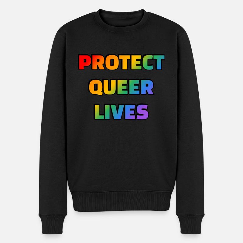 Protéger les vies queer - Pull Premium bio Homme - noir