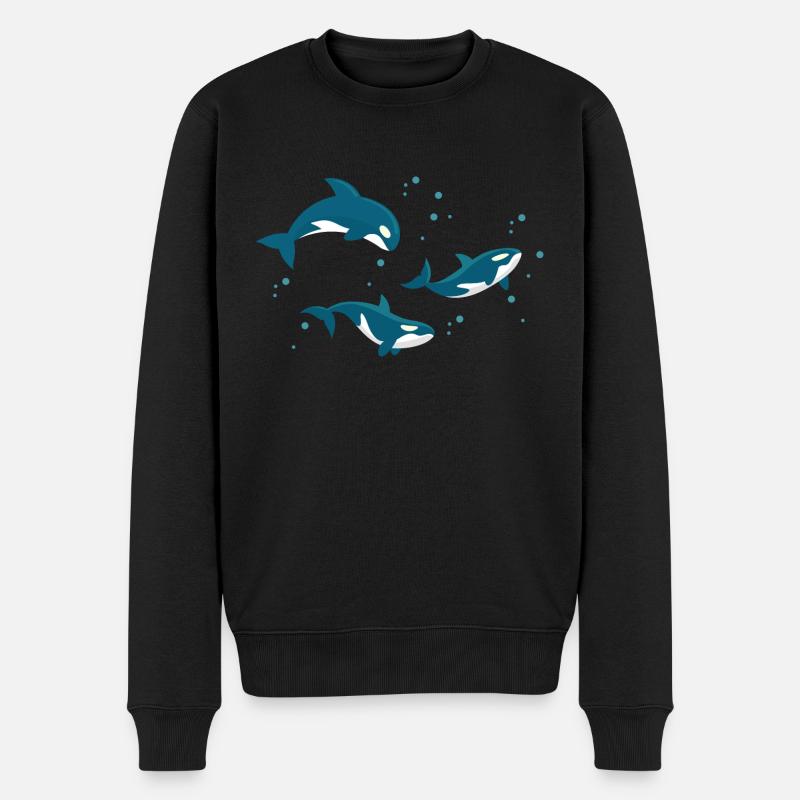 killer whale heart Design for a killer whale lover - Männer Premium Bio Pullover - Schwarz