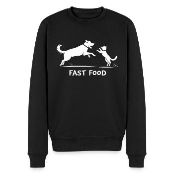 Fast food - Männer Premium Bio Pullover - Schwarz - Vorne - Nico (187cm)