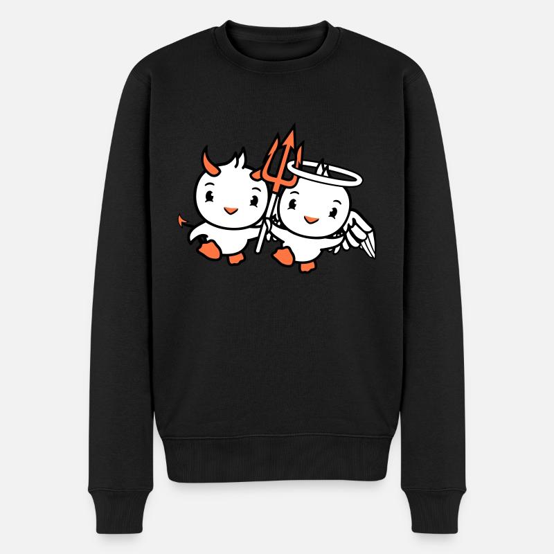 Birds Angel Sky Devil Horns Satan Hell Evil - Men's Premium Organic Jumper - black