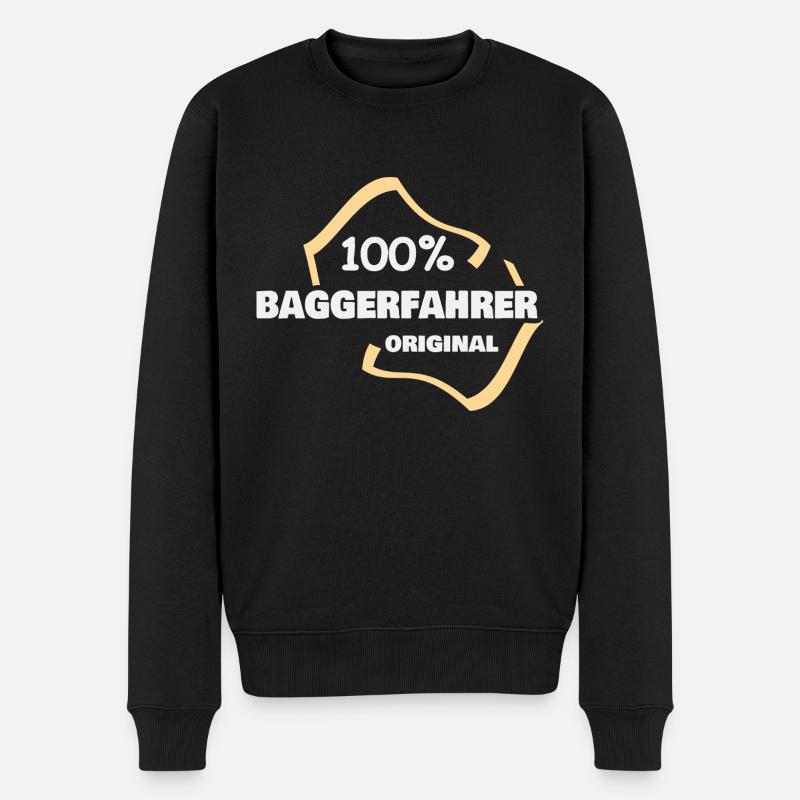 Baggerfahrer - Männer Premium Bio Pullover - Schwarz