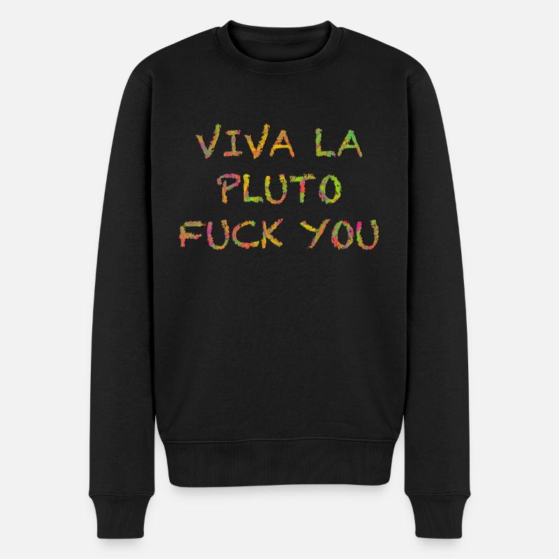 Es lebe la Pluto - Männer Premium Bio Pullover - Schwarz