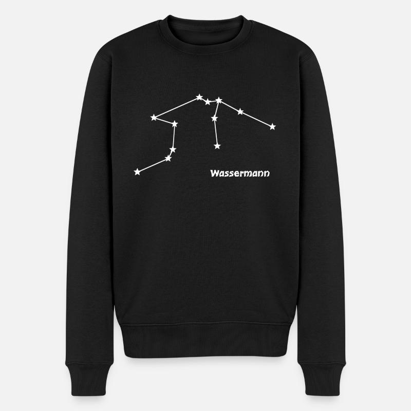 Sternzeichen Wassermann - Männer Premium Bio Pullover - Schwarz