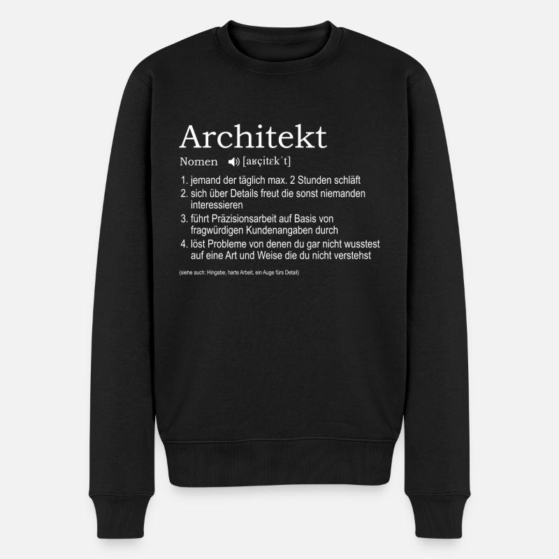 Architekt: Definition - Männer Premium Bio Pullover - Schwarz